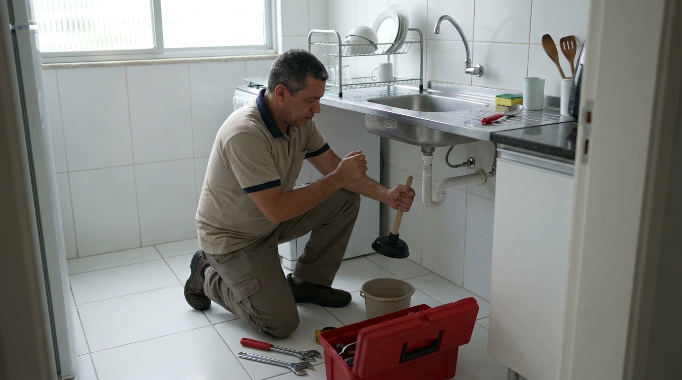 Desentupimento de pia residencial em Palmas‑TO