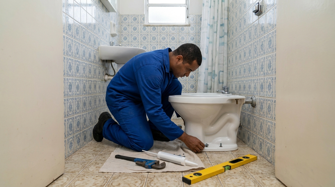 Instalação de vaso sanitário residencial em Palmas‑TO